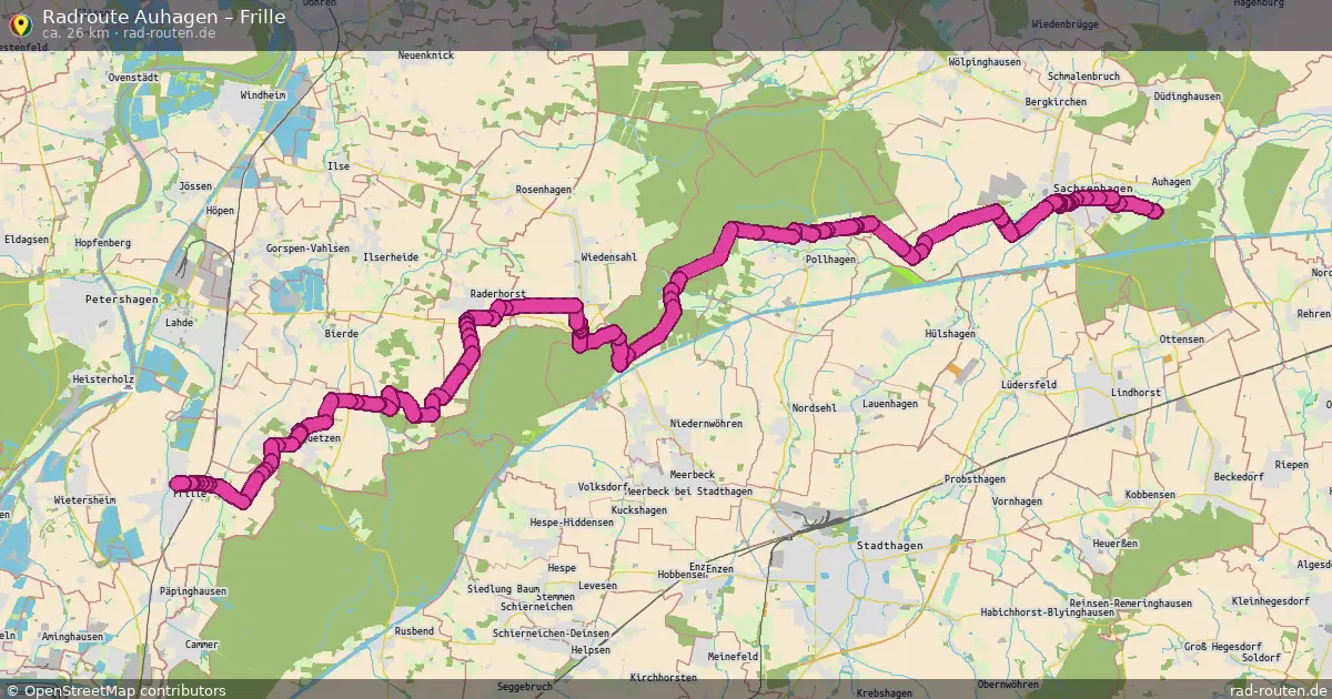 Fahrradroute Auhagen – Frille (26 km) – Rad-Routen.de