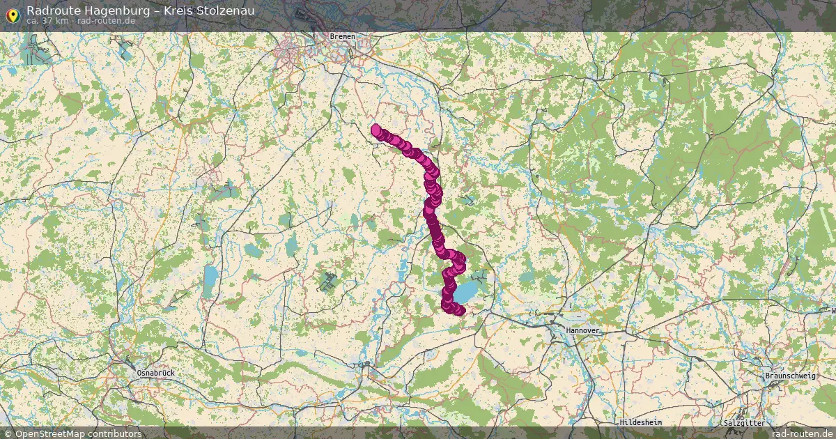 Fahrradroute Hagenburg – Kreis Stolzenau (37 km) – Rad-Routen.de