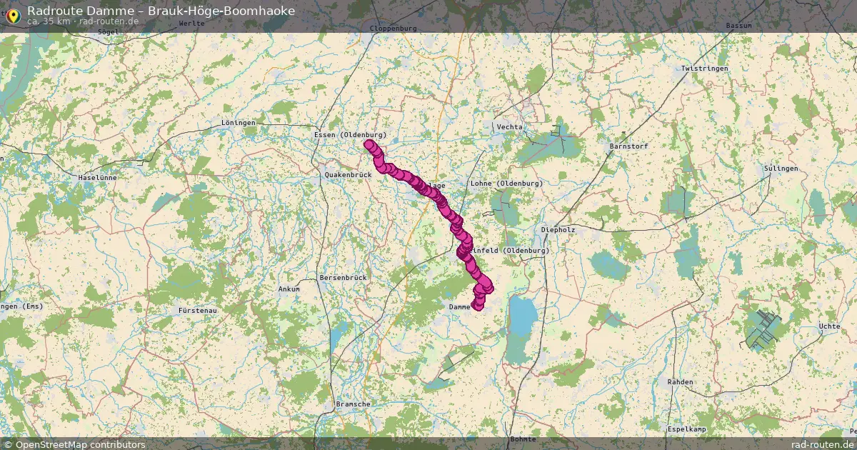 Fahrradroute Damme – Brauk-Höge-Boomhaoke (35 km) – Rad-Routen.de