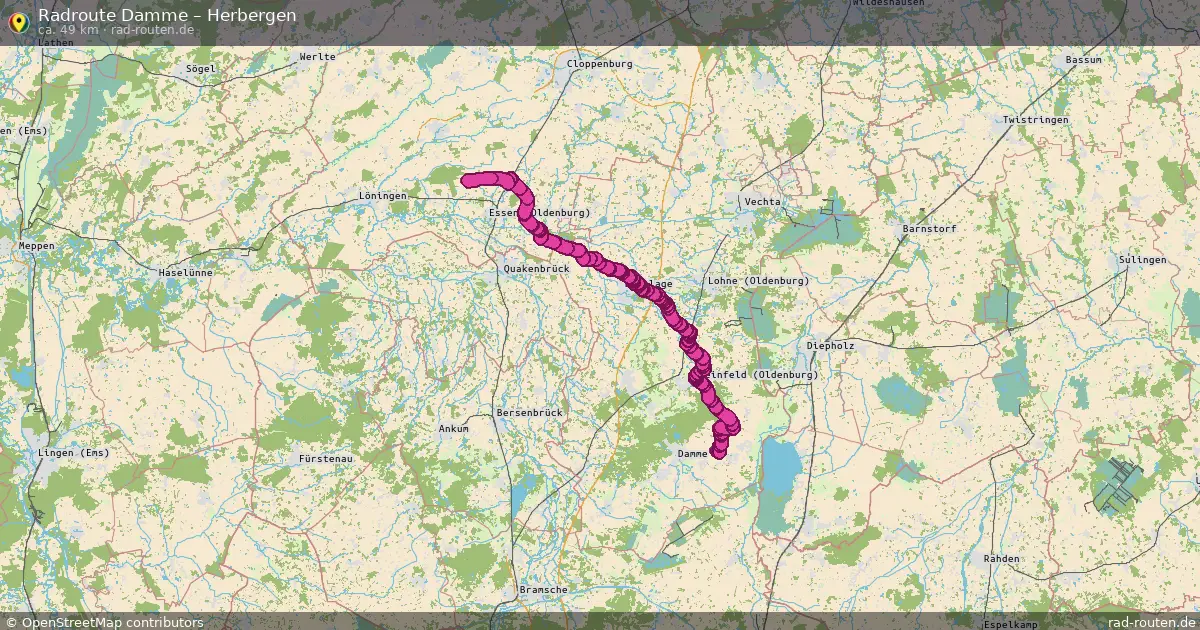 Fahrradroute Damme – Herbergen