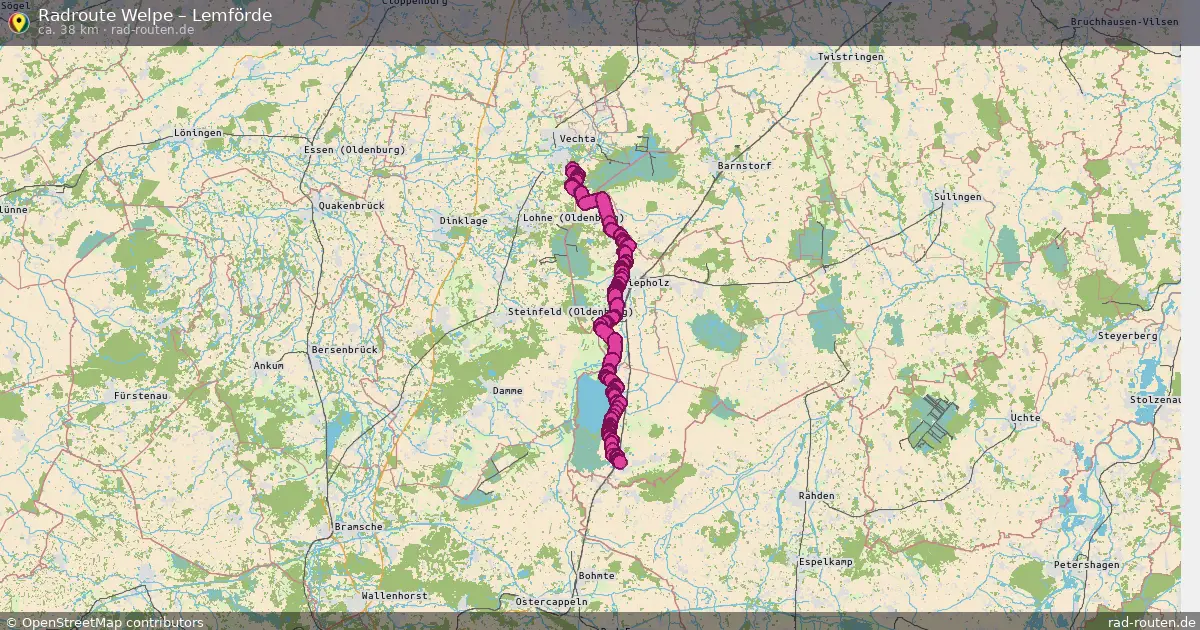 Fahrradroute von Welpe nach Lemförde