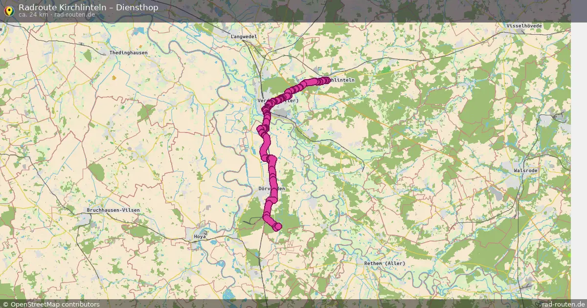 Fahrradroute Kirchlinteln – Diensthop (24 km) – Rad-Routen.de
