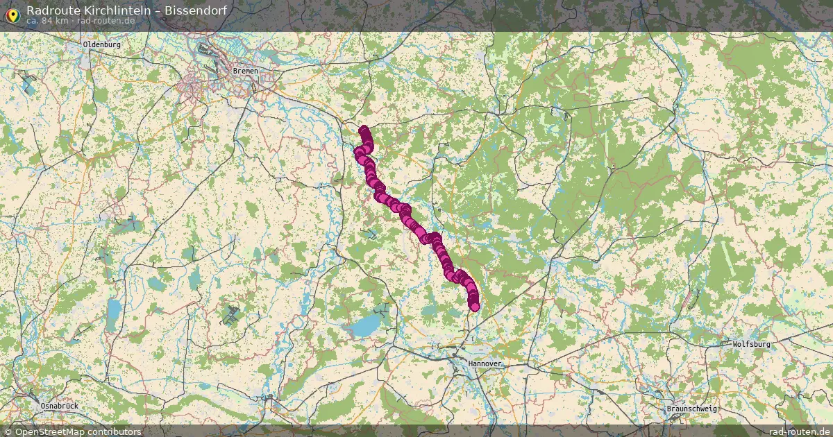 Fahrradroute Kirchlinteln – Bissendorf (84 km) – Rad-Routen.de