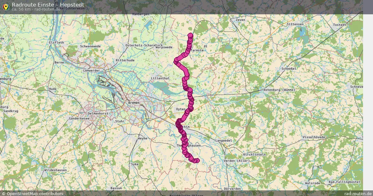Fahrradroute von Einste nach Hepstedt