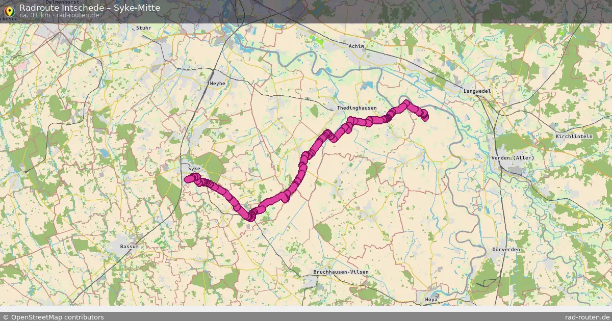 Fahrradroute Intschede – Syke-Mitte (31 km) – Rad-Routen.de