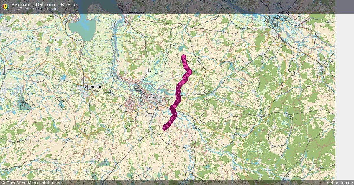 Fahrradroute von Bahlum nach Rhade