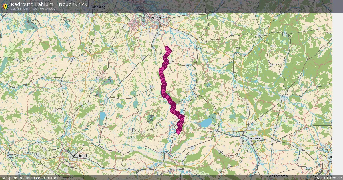 Fahrradroute Bahlum – Neuenknick (83 km) – Rad-Routen.de