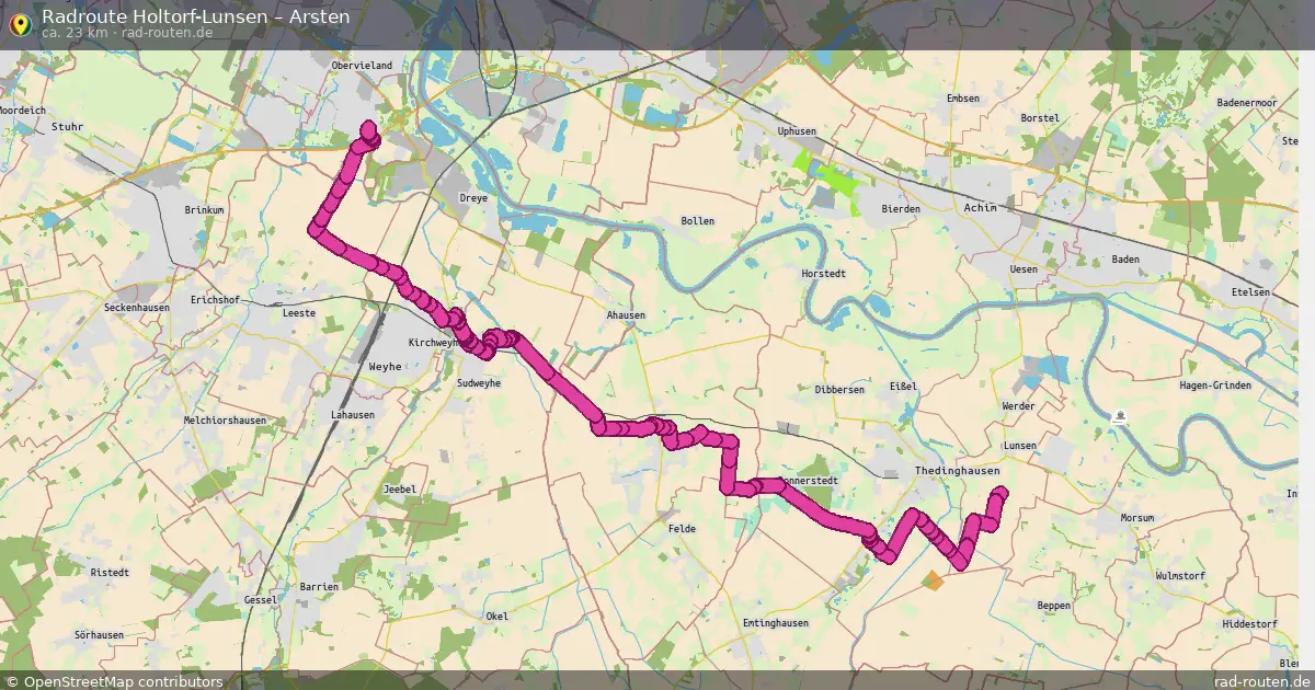 Fahrradroute Holtorf-Lunsen – Arsten (23 km) – Rad-Routen.de