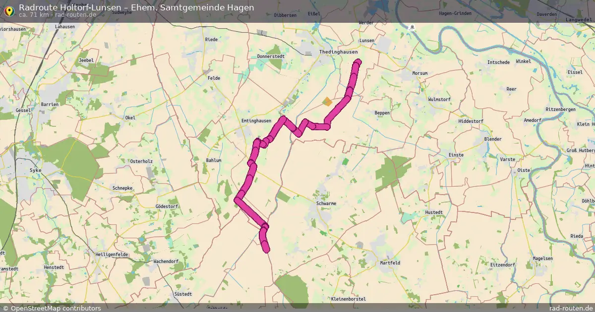 Fahrradroute Holtorf-Lunsen – Ehem. Samtgemeinde Hagen