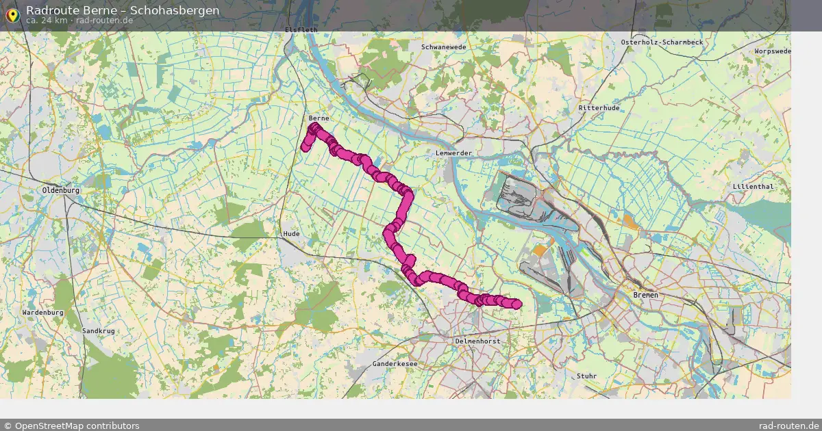 Fahrradroute Berne – Schohasbergen (24 km) – Rad-Routen.de