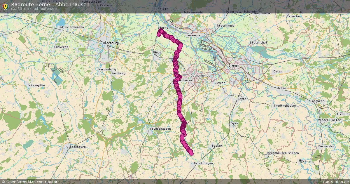 Fahrradroute Berne – Abbenhausen (53 km) – Rad-Routen.de
