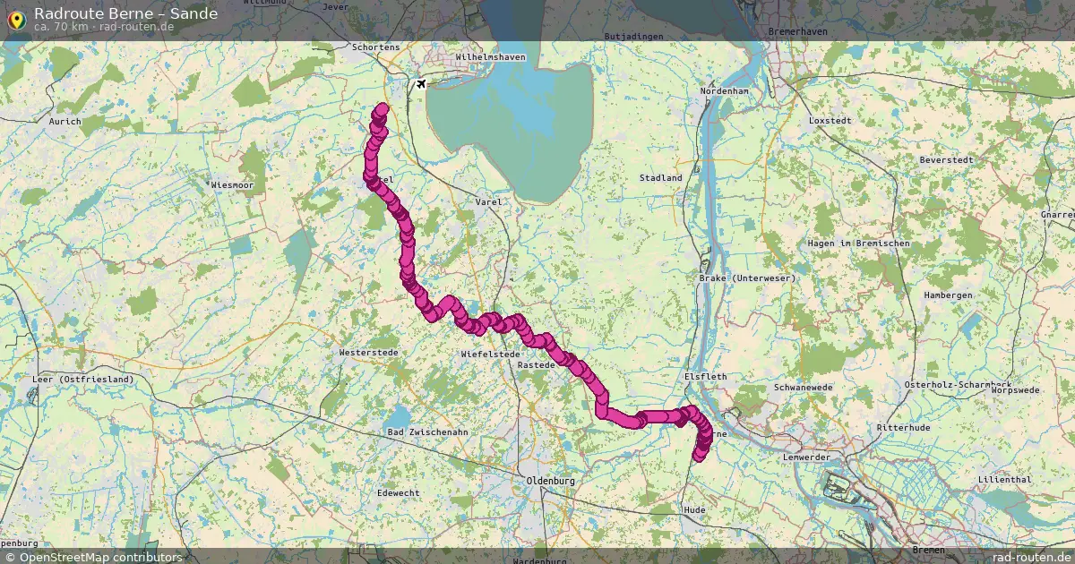 Fahrradroute Berne – Sande (70 km) – Rad-Routen.de