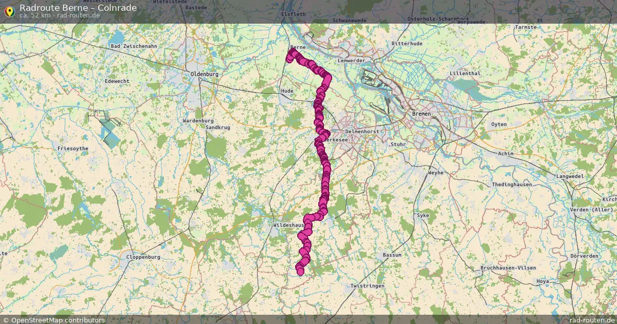 Fahrradroute Berne – Colnrade (52 km) – Rad-Routen.de
