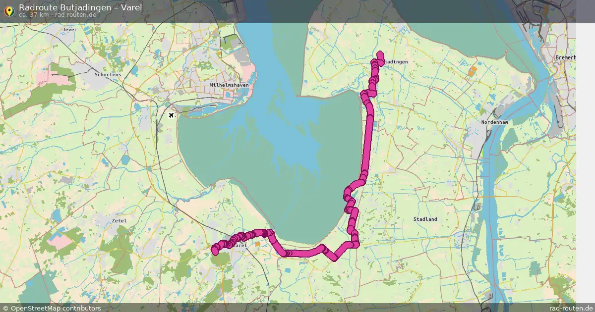 Fahrradroute Butjadingen – Varel (37 km) – Rad-Routen.de