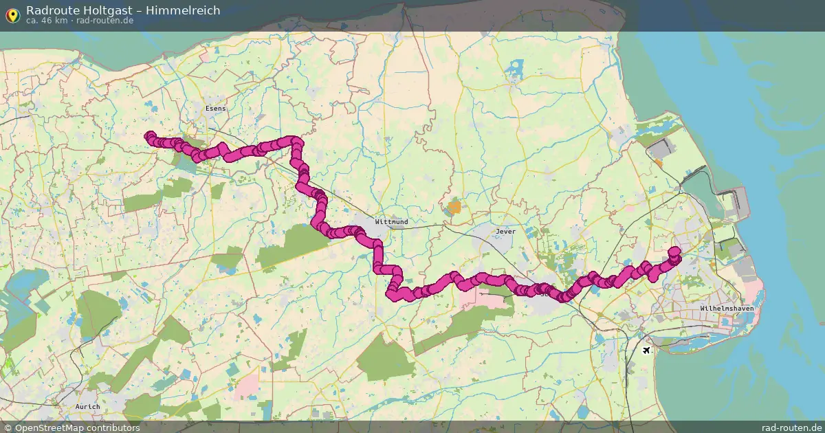 Fahrradroute Holtgast – Himmelreich (46 km) – Rad-Routen.de