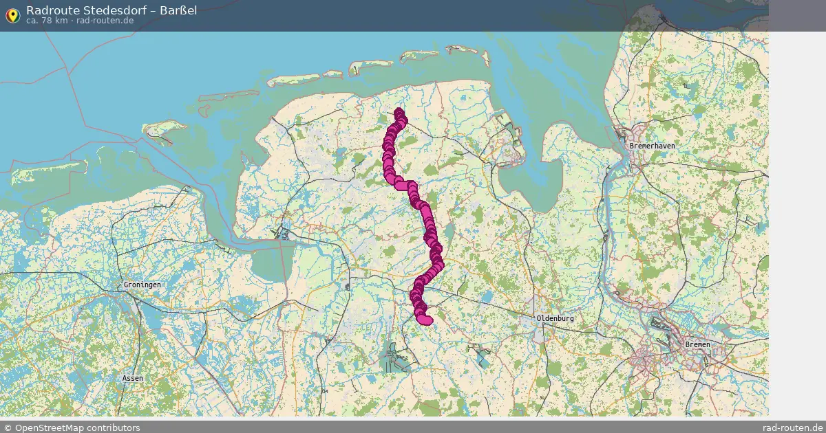 Fahrradroute Stedesdorf – Barßel (78 km) – Rad-Routen.de