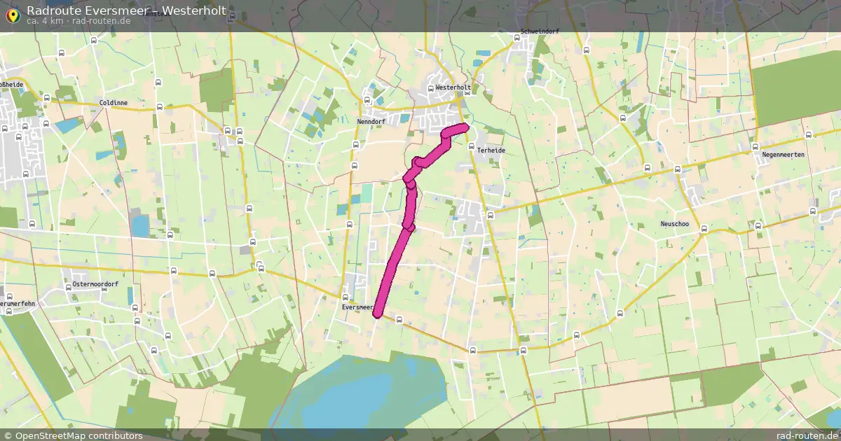 Fahrradroute Eversmeer – Westerholt (4 km) – Rad-Routen.de