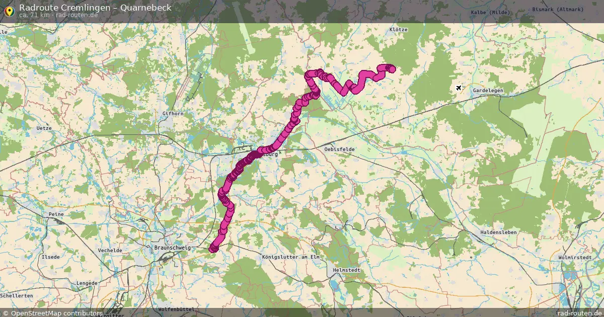 Fahrradroute Cremlingen – Quarnebeck
