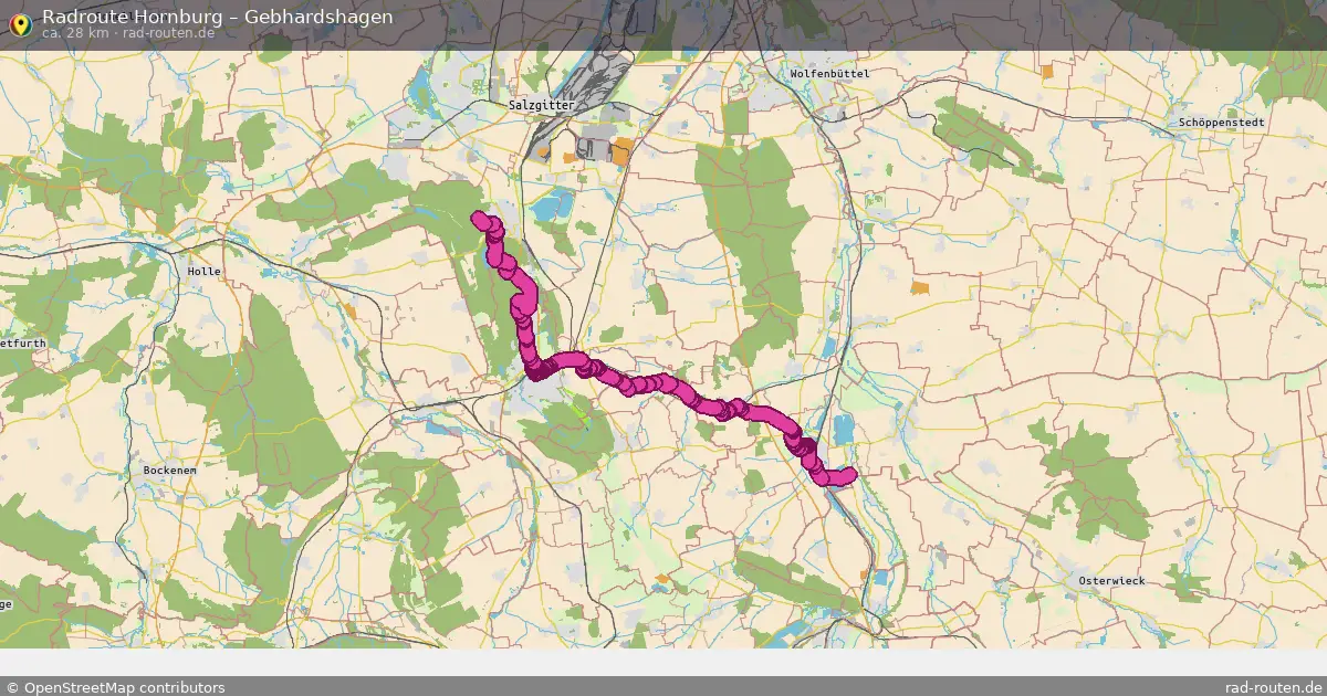 Fahrradroute Hornburg – Gebhardshagen (28 km) – Rad-Routen.de