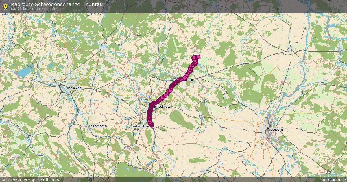 Fahrradroute Schwedenschanze – Kunrau (73 km) – Rad-Routen.de