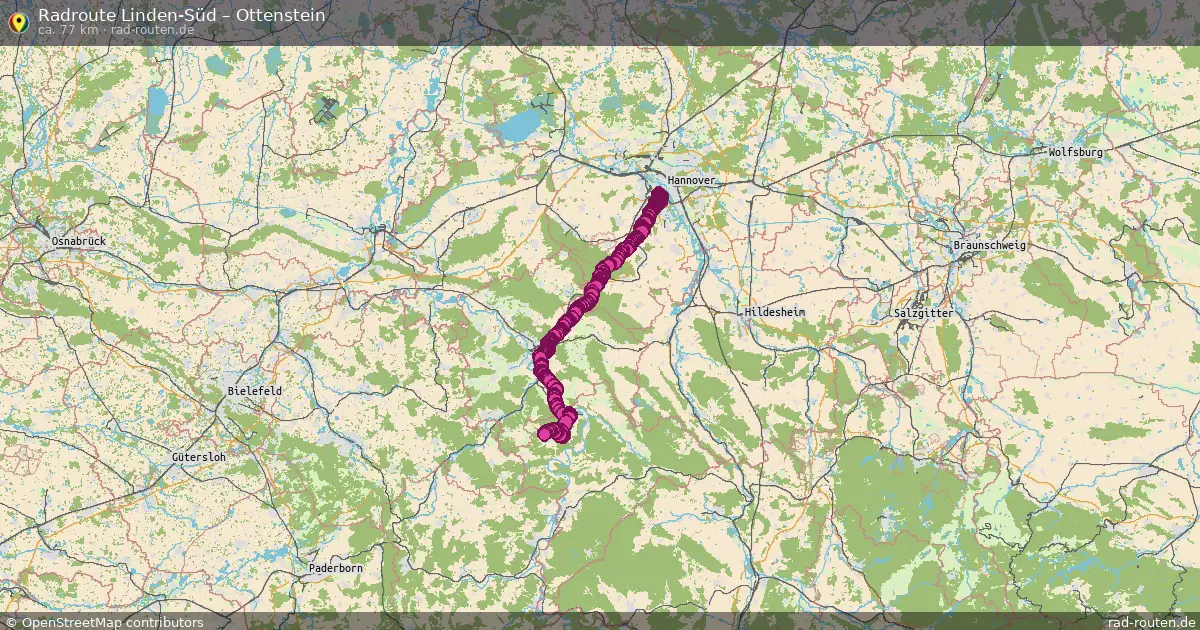 Fahrradroute Linden-Süd – Ottenstein (77 km) – Rad-Routen.de