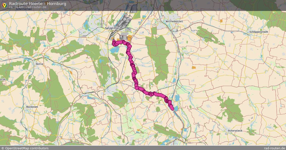 Fahrradroute Heerte – Hornburg (26 km) – Rad-Routen.de