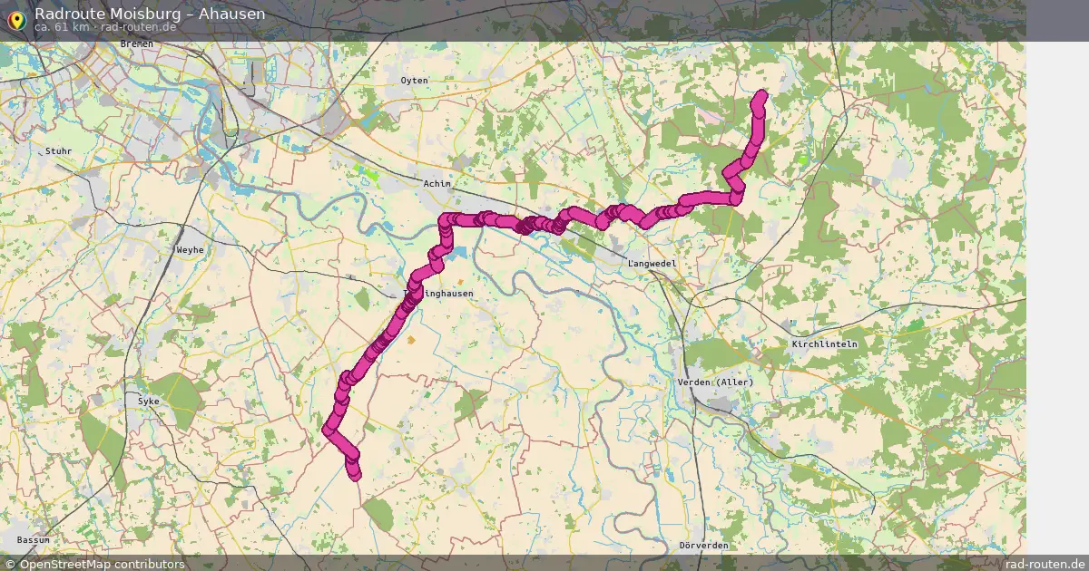 Fahrradroute Ahlerstedt – Ahausen (58 km) – Rad-Routen.de