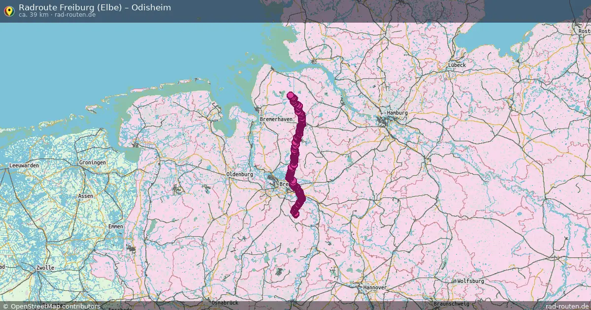 Fahrradroute Freiburg (Elbe) – Odisheim (39 km) – Rad-Routen.de