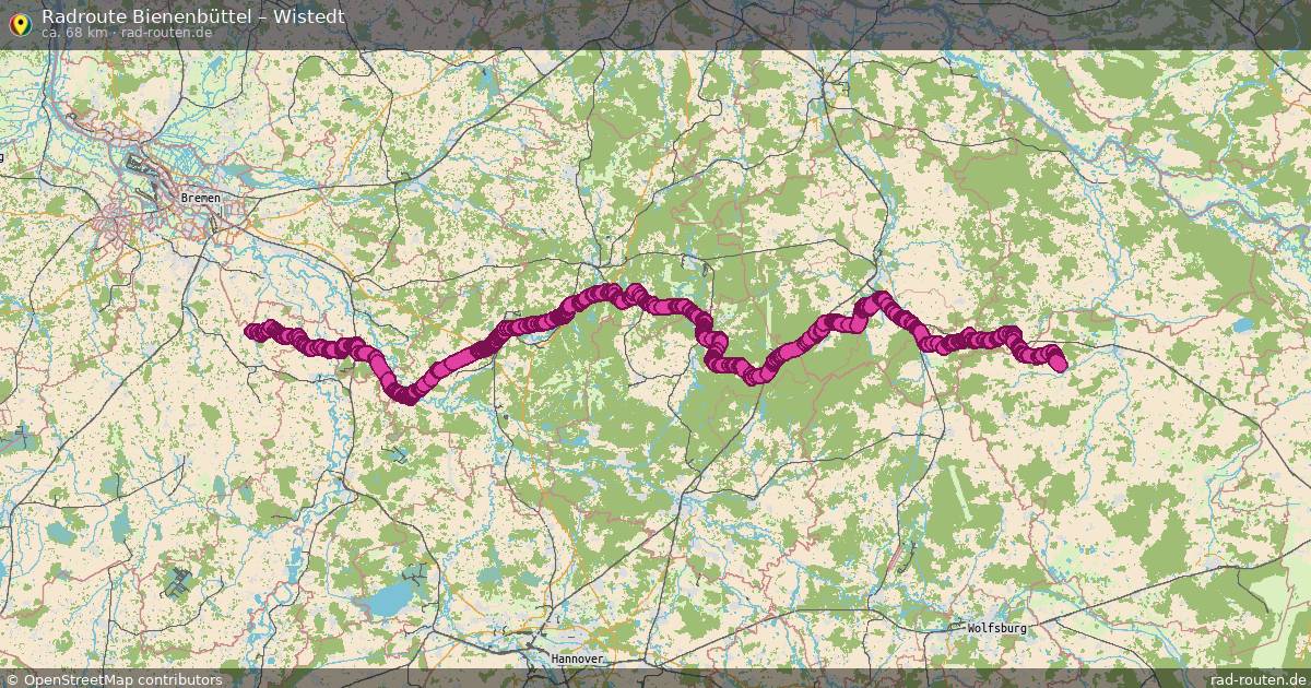 Fahrradroute Bienenbüttel – Wistedt (68 km) – Rad-Routen.de