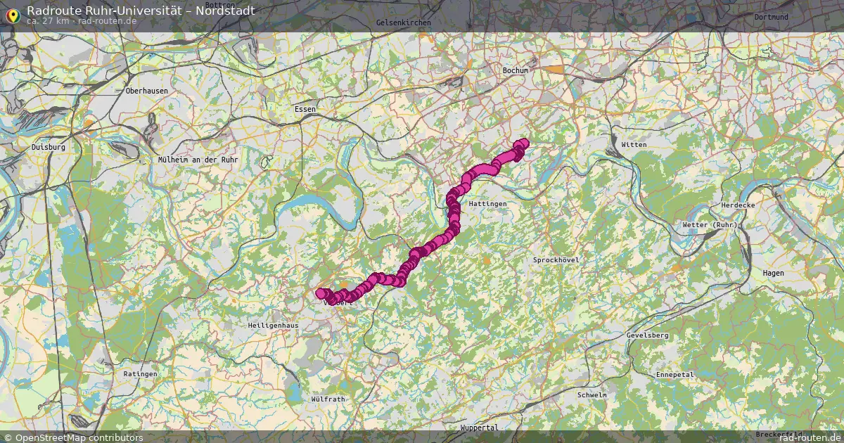 Fahrradroute Ruhr-Universität – Nordstadt (27 km) – Rad-Routen.de
