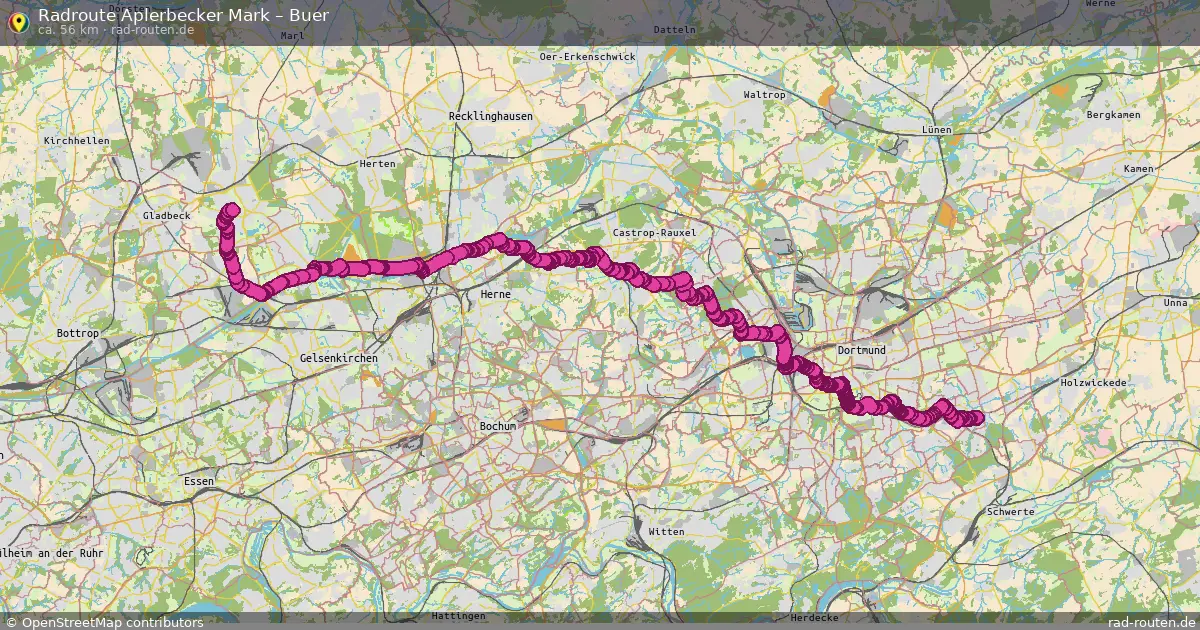 Fahrradroute Lichtendorf – Buer (53 km) – Rad-Routen.de