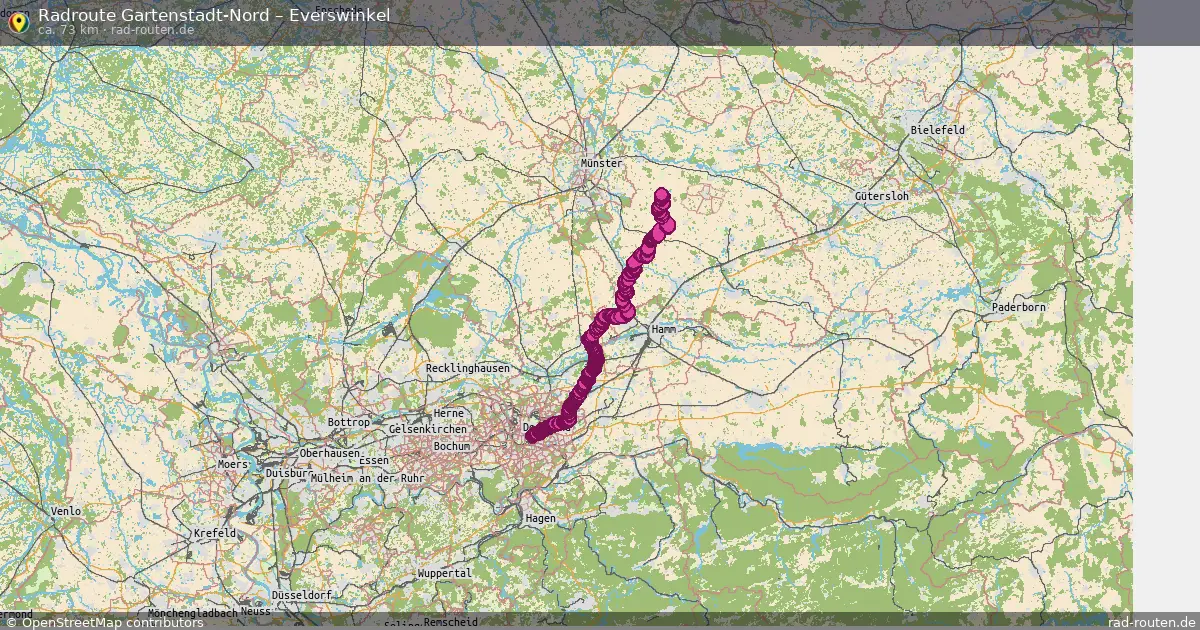 Fahrradroute Gartenstadt-Nord – Everswinkel (73 km) – Rad-Routen.de