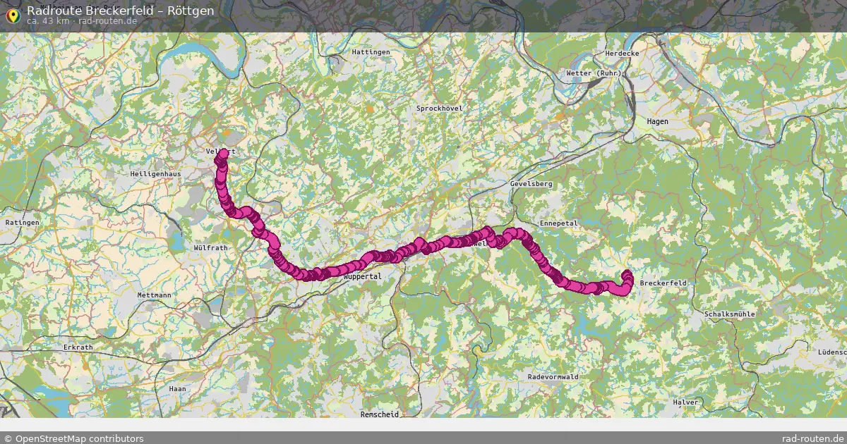 Fahrradroute Breckerfeld – Röttgen (43 km) – Rad-Routen.de