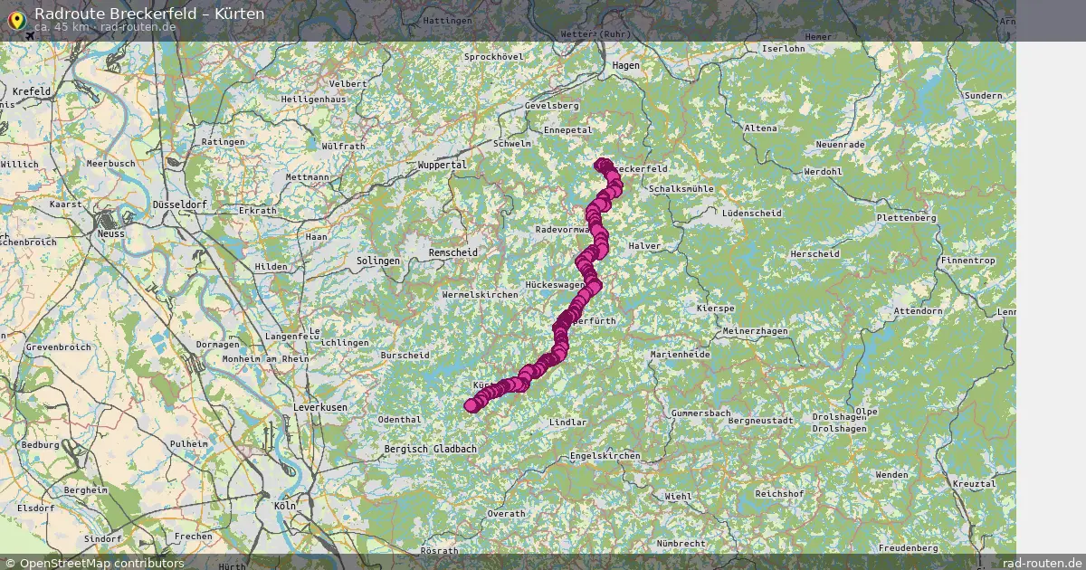 Fahrradroute Breckerfeld – Kürten (45 km) – Rad-Routen.de