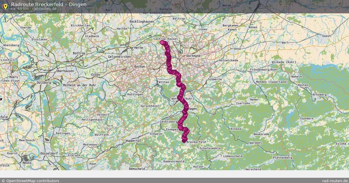 Fahrradroute Breckerfeld – Dingen (49 km) – Rad-Routen.de