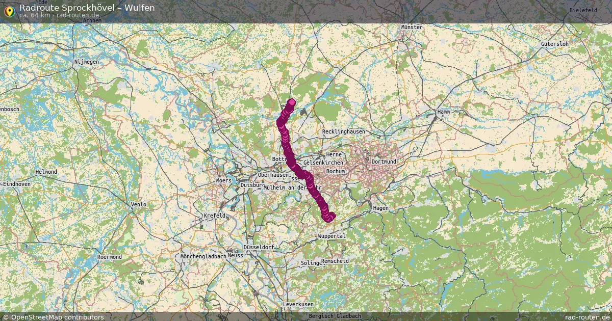Fahrradroute Sprockhövel – Wulfen (64 km) – Rad-Routen.de