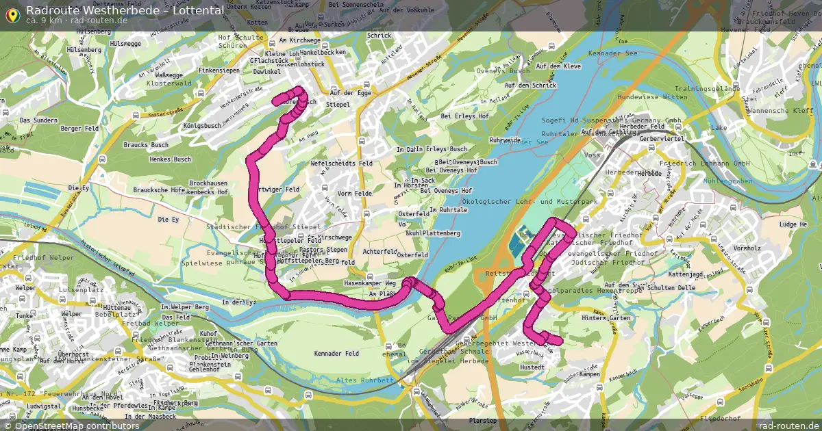 Fahrradroute Westherbede – Lottental (9 km) – Rad-Routen.de