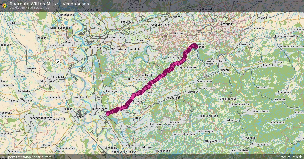 Fahrradroute Witten-Mitte – Vennhausen (61 km) – Rad-Routen.de