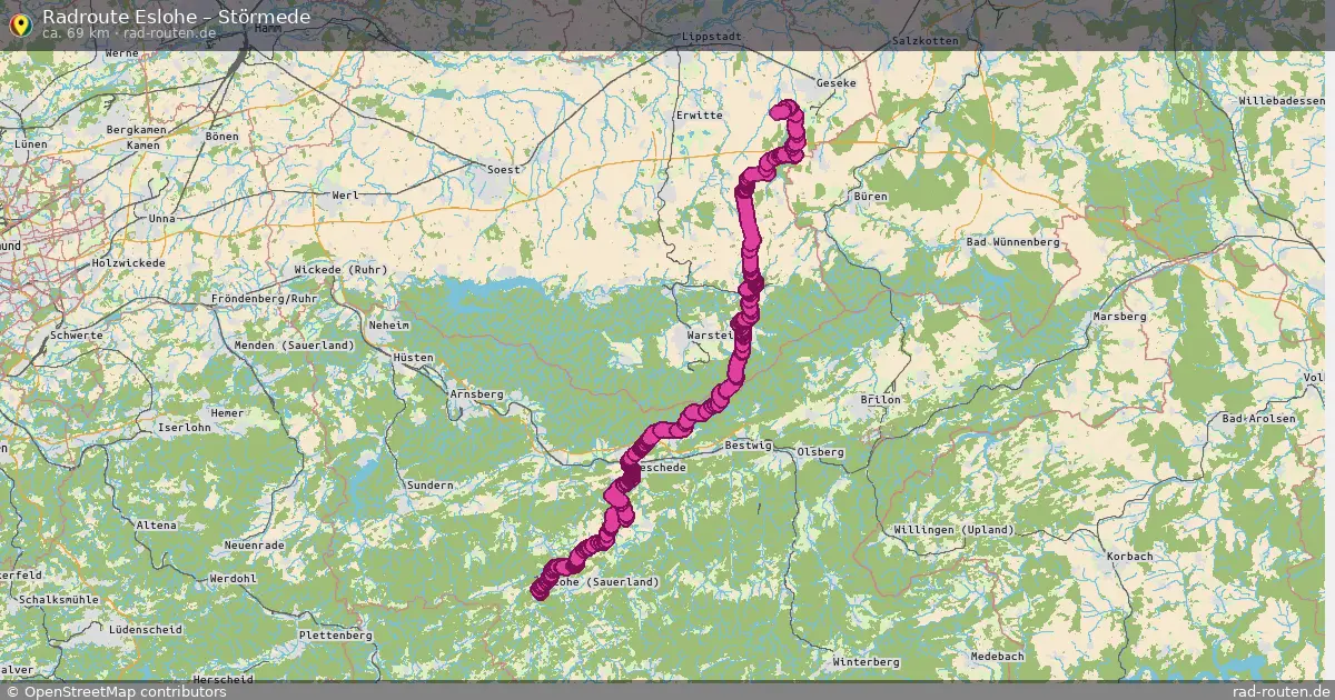 Fahrradroute Eslohe – Störmede (69 km) – Rad-Routen.de