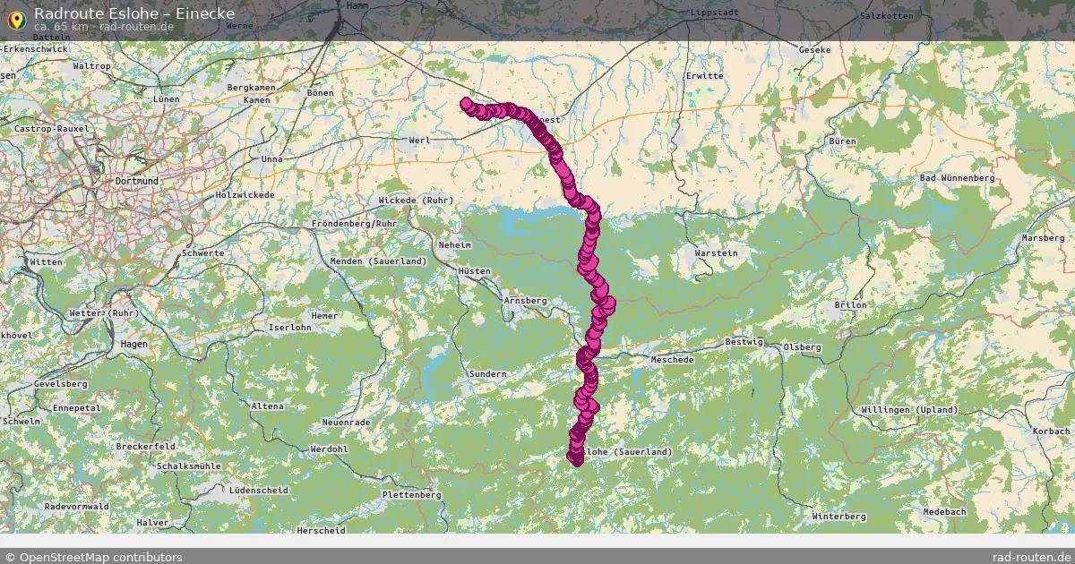 Fahrradroute Eslohe – Einecke (65 km) – Rad-Routen.de