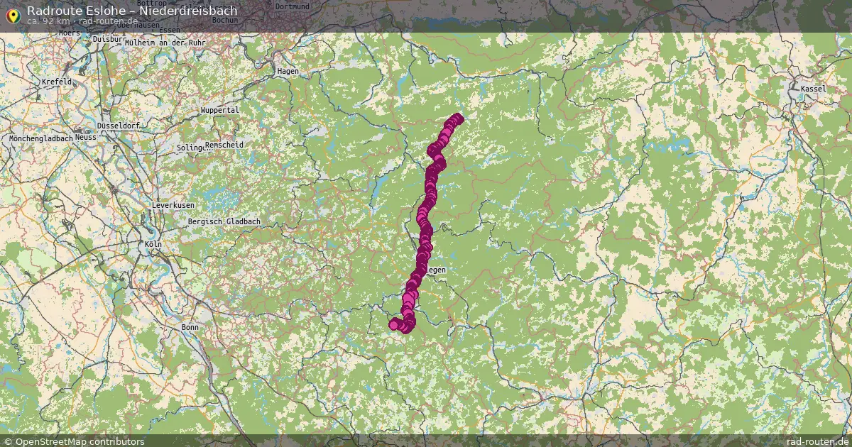 Fahrradroute Eslohe – Niederdreisbach (92 km) – Rad-Routen.de