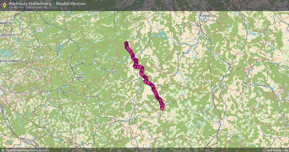 Fahrradroute Hallenberg – Nieder-Ohmen (82 km) – Rad-Routen.de