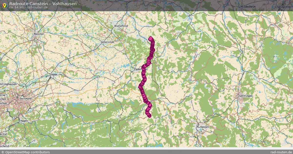 Fahrradroute Canstein – Vahlhausen (84 km) – Rad-Routen.de