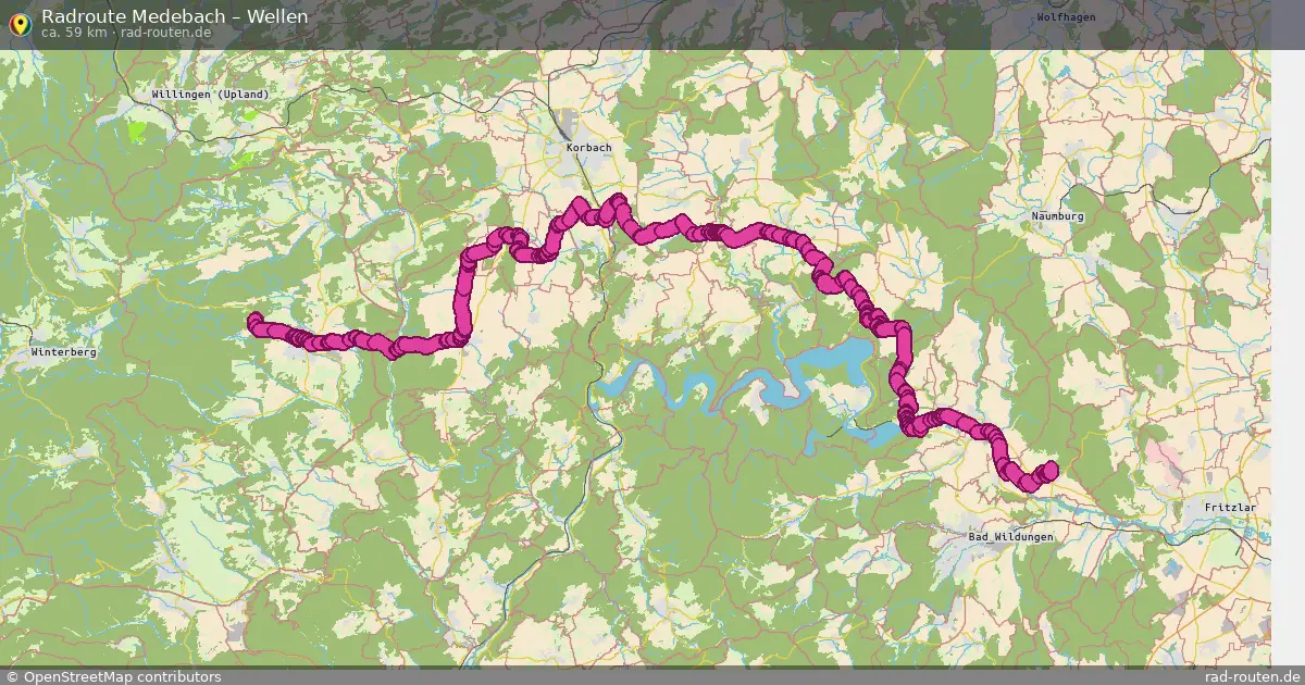 Fahrradroute Medebach – Wellen (59 km) – Rad-Routen.de