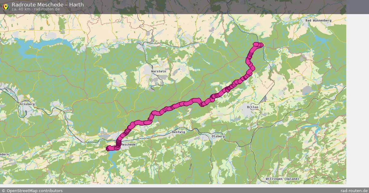 Fahrradroute Meschede – Harth (40 km) – Rad-Routen.de
