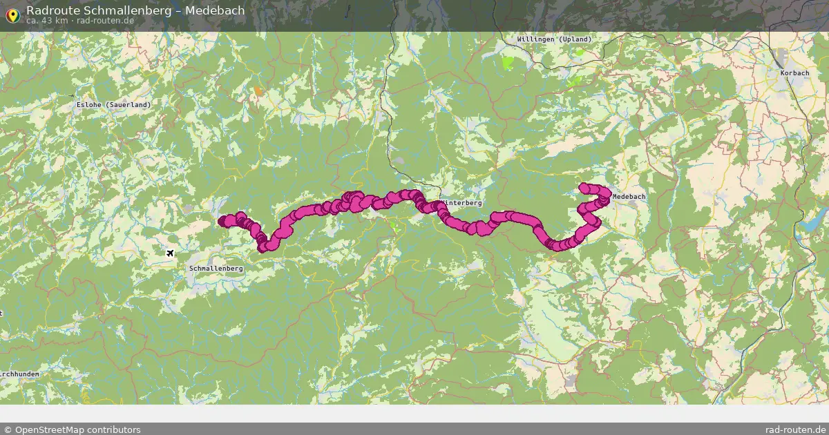 Fahrradroute Schmallenberg – Medebach (43 km) – Rad-Routen.de