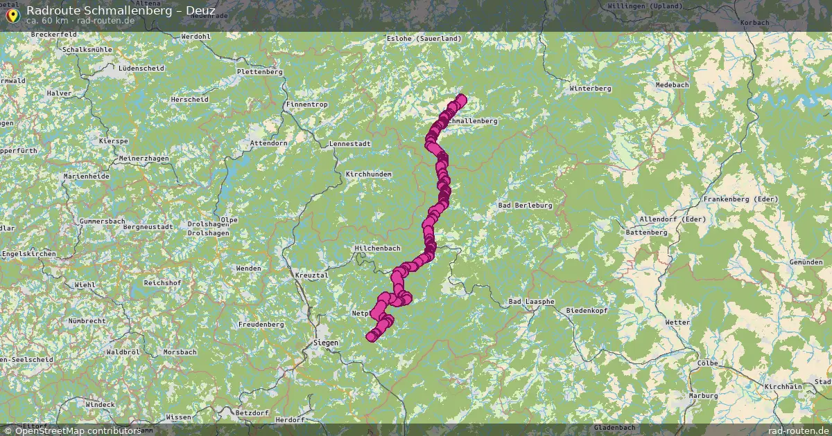Fahrradroute Schmallenberg – Deuz (60 km) – Rad-Routen.de