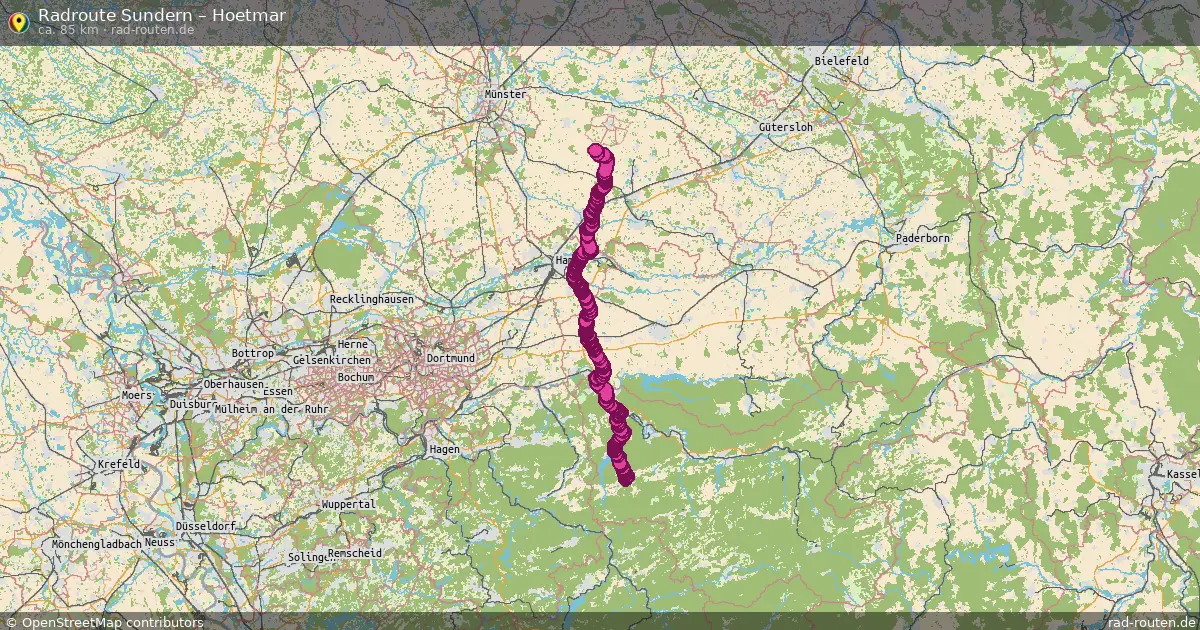 Fahrradroute Sundern – Hoetmar (85 km) – Rad-Routen.de