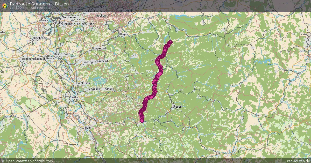 Fahrradroute Sundern – Bitzen (100 km) – Rad-Routen.de