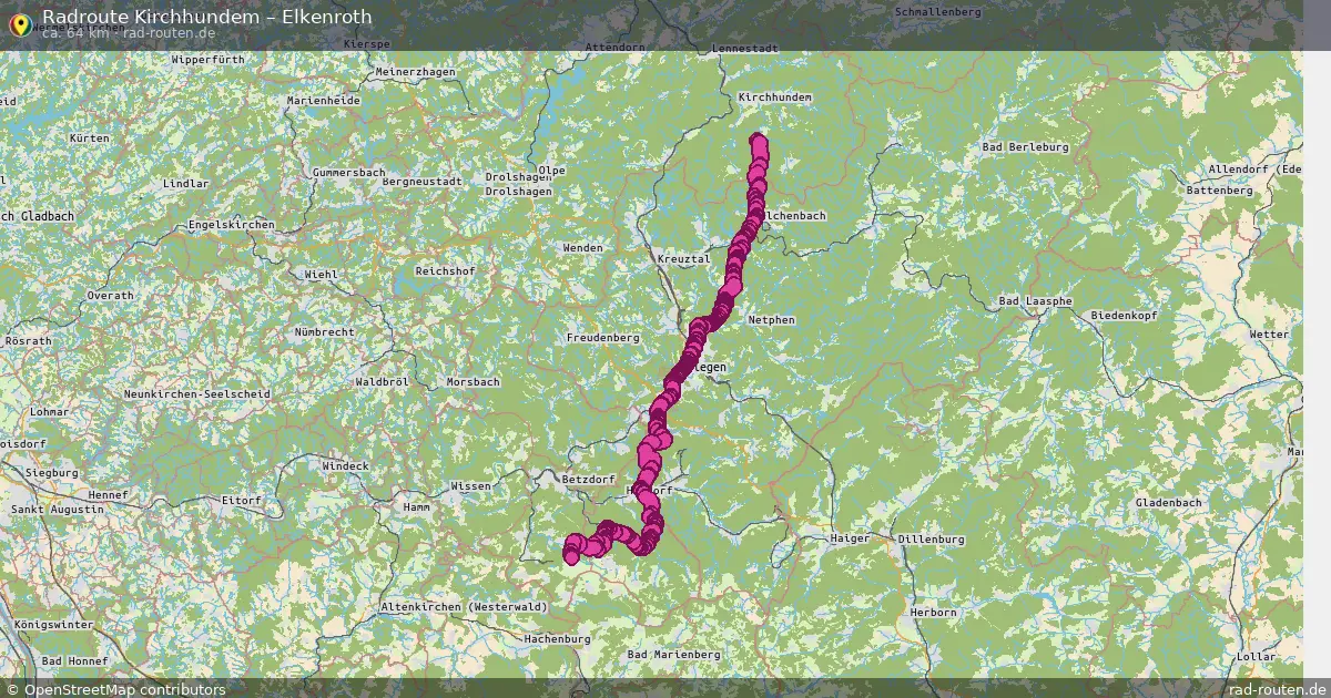 Fahrradroute Kirchhundem – Elkenroth (64 km) – Rad-Routen.de